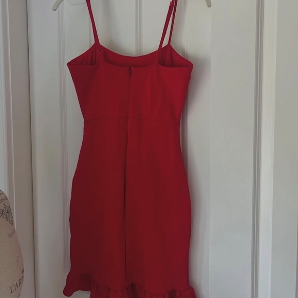 Red Ruffled Mini Dress - Picture 2 of 2